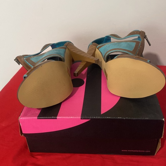 Michael Antonio Justice Sandal Brown/Turquoise, Size 10 - Picture 6 of 8